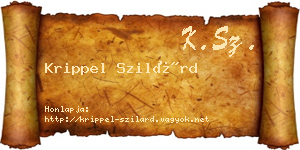 Krippel Szilárd névjegykártya